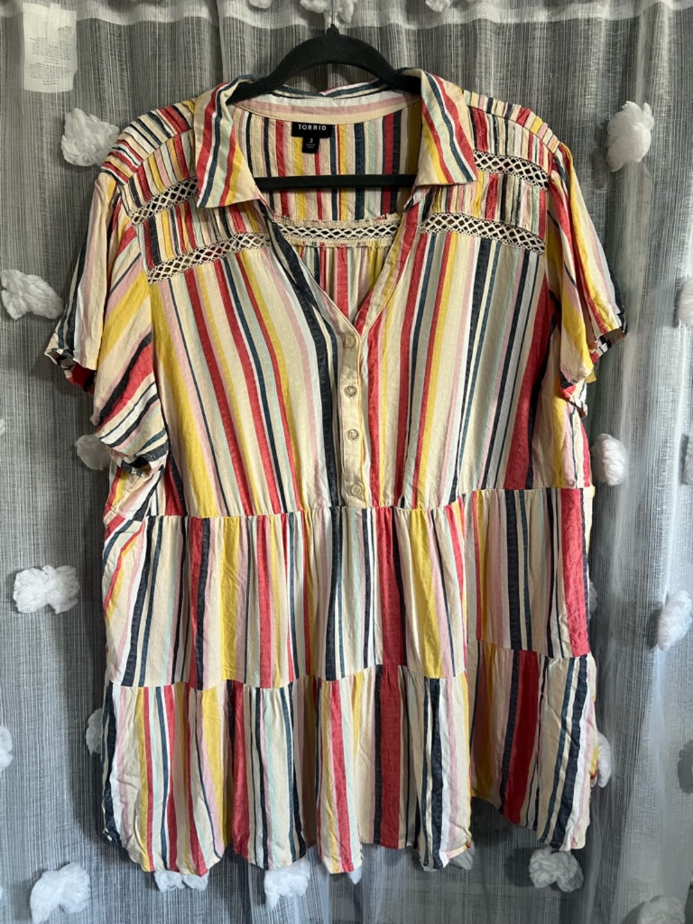 Torrid Multicolor Striped Tiered Top 3